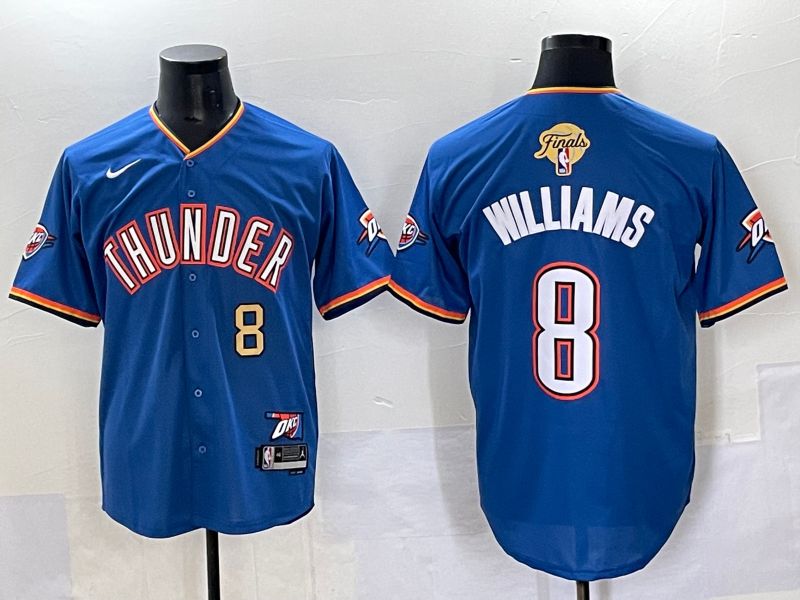 Men 2025 Oklahoma City Thunder 8 Williams Blue Nike Joint Name NBA Jersey style 2
